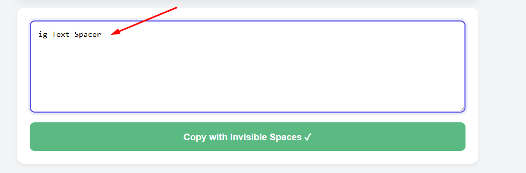 enter Instagram caption in IG Text Spacer text box with line breaks